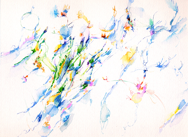 Kirsten K&ouml;tter: Site-specific painting, Malerei vor Ort, 2003, Aquarell, 30 &times; 40 cm