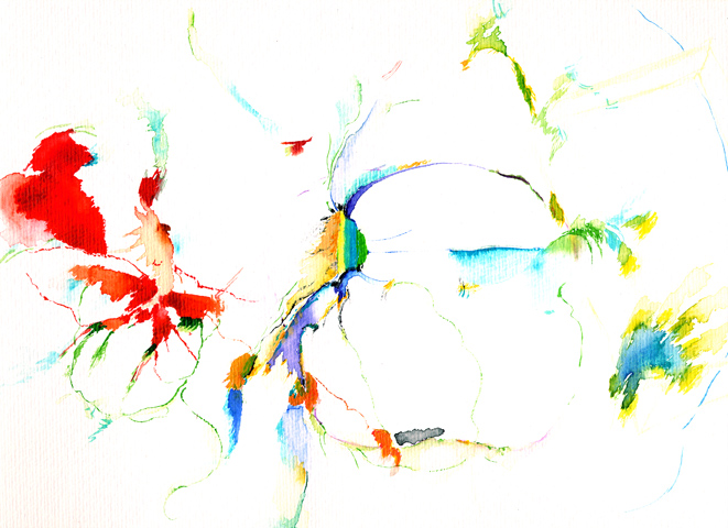 Kirsten K&ouml;tter: Site-specific painting, Malerei vor Ort, 2003, Aquarell, 30 &times; 40 cm