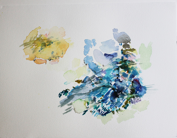 Painting Site Specific, Malerei vor Ort, Barrière bei der Montagne Sainte-Victoire, 04.10.2013, 17.00, Aquarell, 24 × 32 cm Painting Site Specific, Malerei vor Ort, Barrière bei der Montagne Sainte-Victoire, 04.10.2013, 17.00, Aquarell, 24 × 32 cm