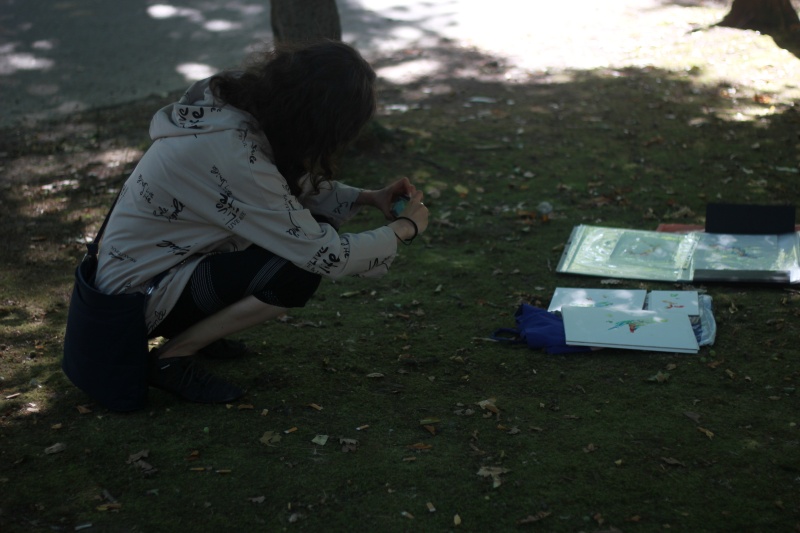 2025-08-20_malathon-chemnitz_21_besucherin_2871, watercolour, 12 × 17 cm (Kirsten Kötter)