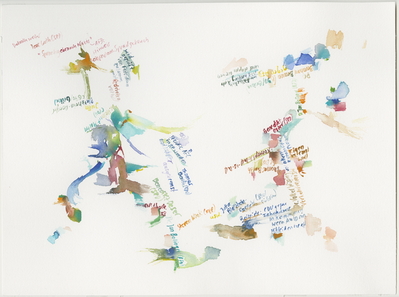 kirsten-koetter_2019-05-16_plenarsitzung-3, 
 plenary session Landtag (German state parliament) Rheinland-Pfalz, Mainz, 
  watercolour, 30 × 40 cm (Kirsten Kötter)