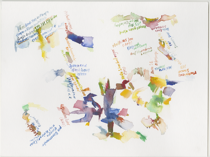 kirsten-koetter_2019-05-16_plenarsitzung-6, 
  plenary session Landtag (German state parliament) Rheinland-Pfalz, Mainz, 
  watercolour, 30 × 40 cm (Kirsten Kötter)